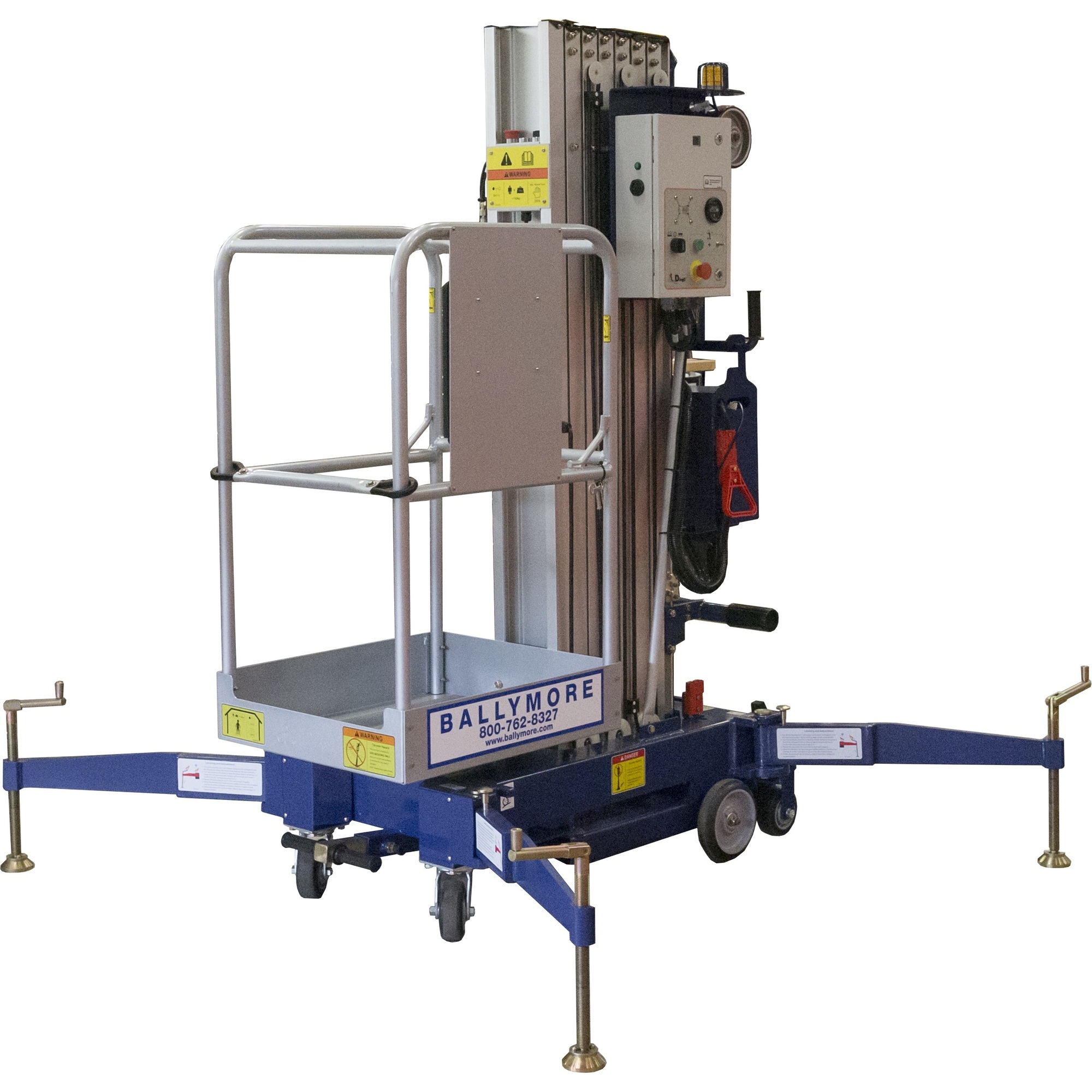 Ballymore, Single Person Mast Lift, Capacity 300 lb, Working Height 35 ft, Platform Height 360 in, Model# BMVL-30